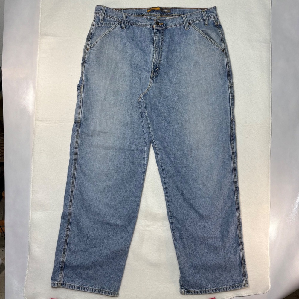 Levis SilverTab Carpenter Jeans Mens 38x34 Light Wash Baggy Utility Denim 6133‎